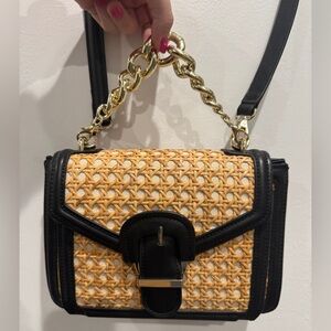 Zara chain handle rattan purse
